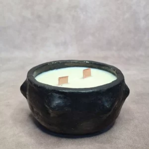 Détail 1, Bougie jasmin artisanale céramique – YASMINA | Poterie de Sejnane Anaspika