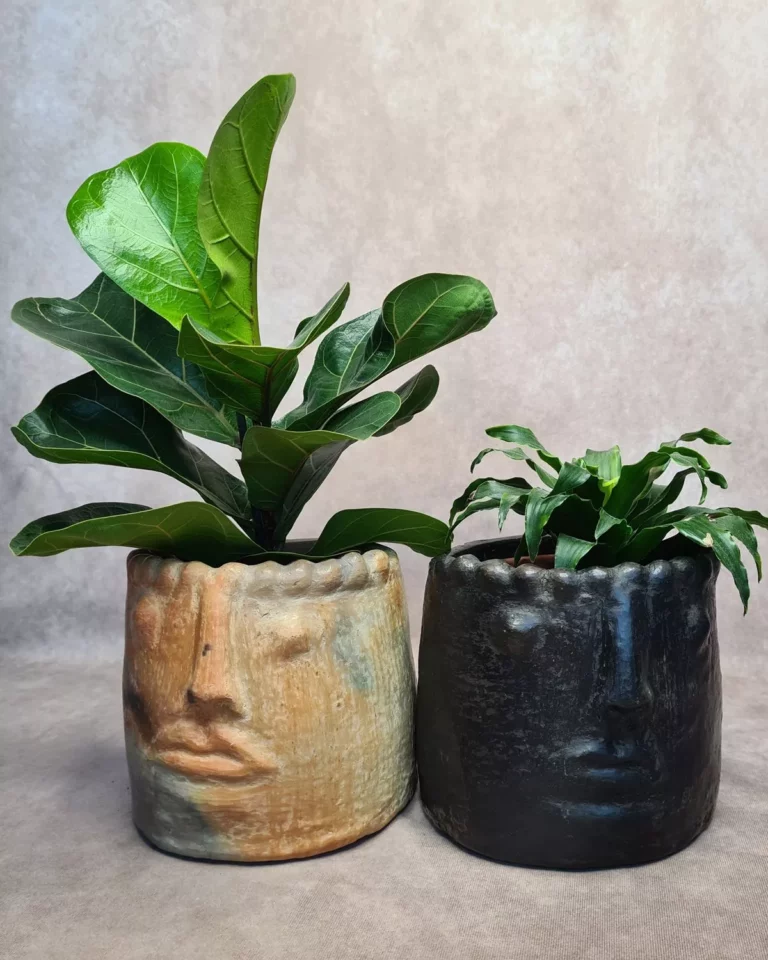 Cache-pot céramique visage fait main - INSPIRATION | Poterie de Sejnane