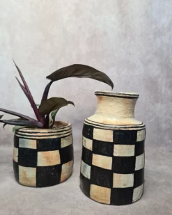 cache pot et vase en céramique artisanale - poterie de sejnane - fait main