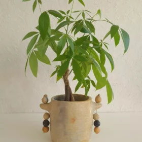 Détail 1, Cache-pot céramique artisanal – TAZIRI | Poterie de Sejnane fait main Anaspika