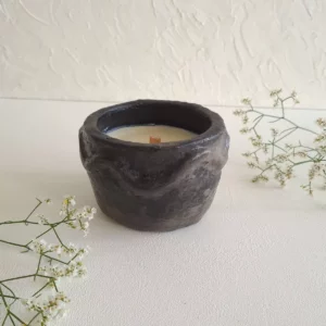 Détail 1, Bougie artisanale rechargeable – ECLIPSE ELEGANCE | Jasmin & poterie Sejnane Anaspika