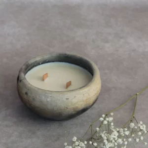 Détail 2, Bougie artisanale fait main jasmin – MIX MOON | Poterie de Sejnane Anaspika