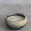 Bougie mix moon en terre cuite de sejnane, remplie de cire de Soja et parfumée à l'huile essentiel de Jasmin noir