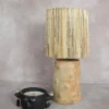 Lampe artisanale en terre cuite - fait main en céramique de Sejnane - abat jour naturel