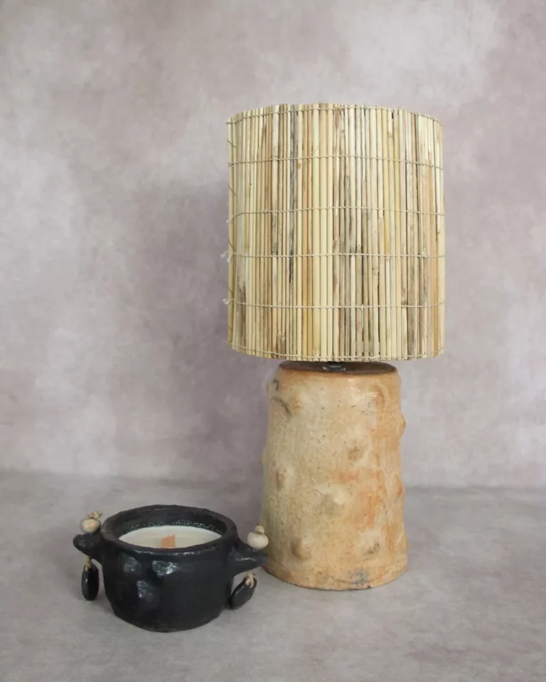 Lampe céramique artisanale - RIMA | Terre cuite de Sejnane & fibres naturelles