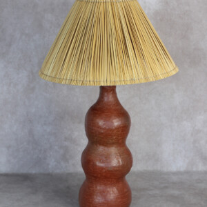 Détail 2, Grande lampe artisanale terracotta cuivrée – RUSTI | Poterie de Sejnane Anaspika
