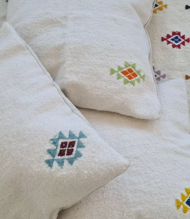 Coussin berbère laine fait main - BERBÉRIKA | 100% laine de mouton