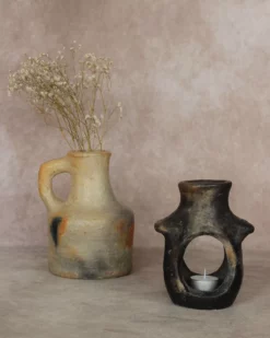 Brule parfum et vase en céramique artisanale - fait main en terre cuite de Sejnane