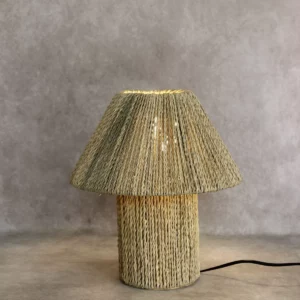 Détail 2, Lampe artisanale en fibres naturelles – DORI | Fait main en Tunisie Anaspika