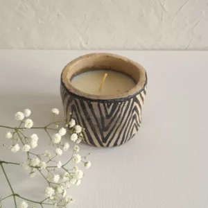Détail 1, Bougie parfumée céramique fait main – MYSTIC | Fleur d&rsquo;oranger Sejnane Anaspika