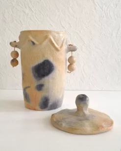 pot en terre cuite décoratif - céramique artisanale berbère - vue sans couvercle