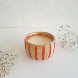 Détail 3, Bougie cire de soja artisanale – ZANIA | Poterie de Sejnane & jasmin Anaspika