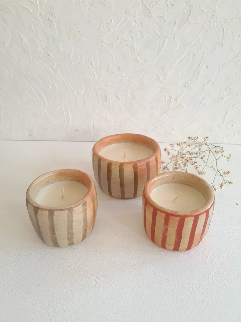 Bougie cire de soja artisanale - ZANIA | Poterie de Sejnane & jasmin