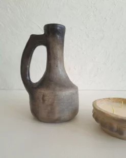 Vase LENA – vase artisanal en terre cuite fait main – poterie de Sejnane – décoration maison – pièce unique – vase pour fleurs séchées