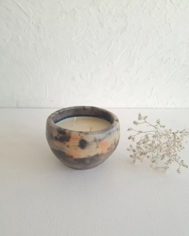 Bougie parfumée artisanale fleur d'oranger - LINA | Poterie de Sejnane